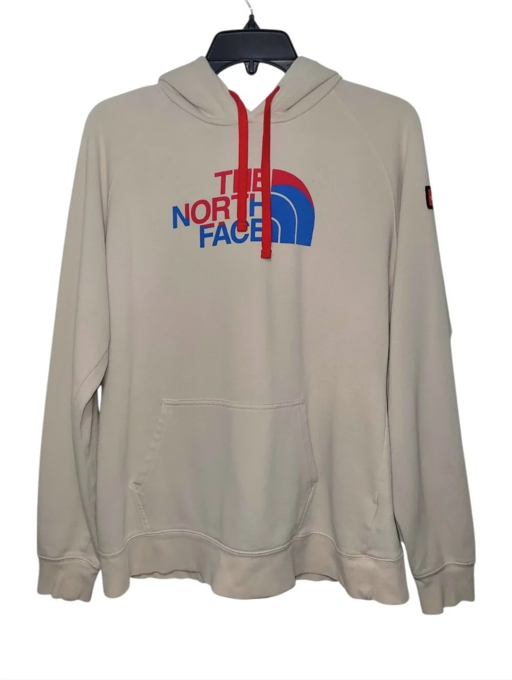 The North Face Korea Flag Logo Hoodie Sweatshirt In Cream